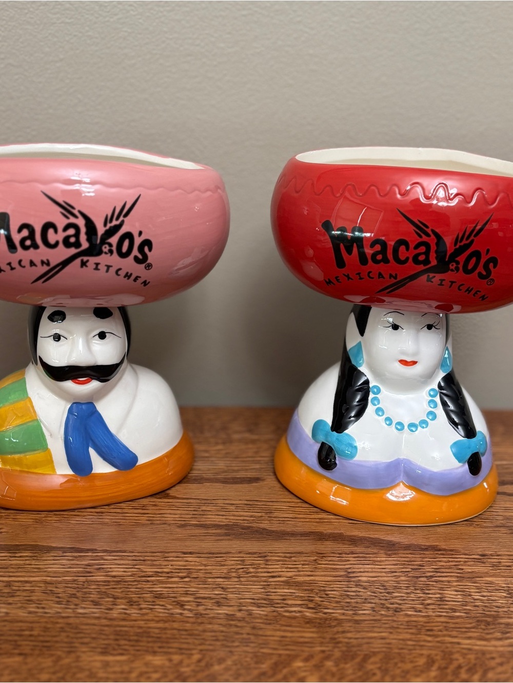 Set of 2 Vintage Macayo’s Mexican Restaurant ceramic margarita mugs